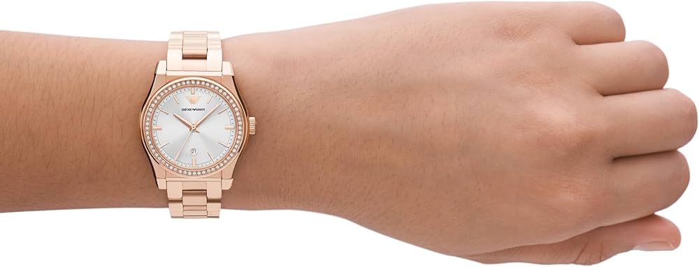 Emporio Armani Three Hand Rose Gold Watch For Female - AR11558