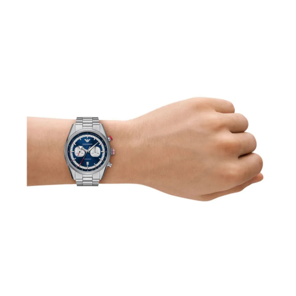 Emporio Armani Racer Blue Dial Chronograph Men's Watch - AR11676