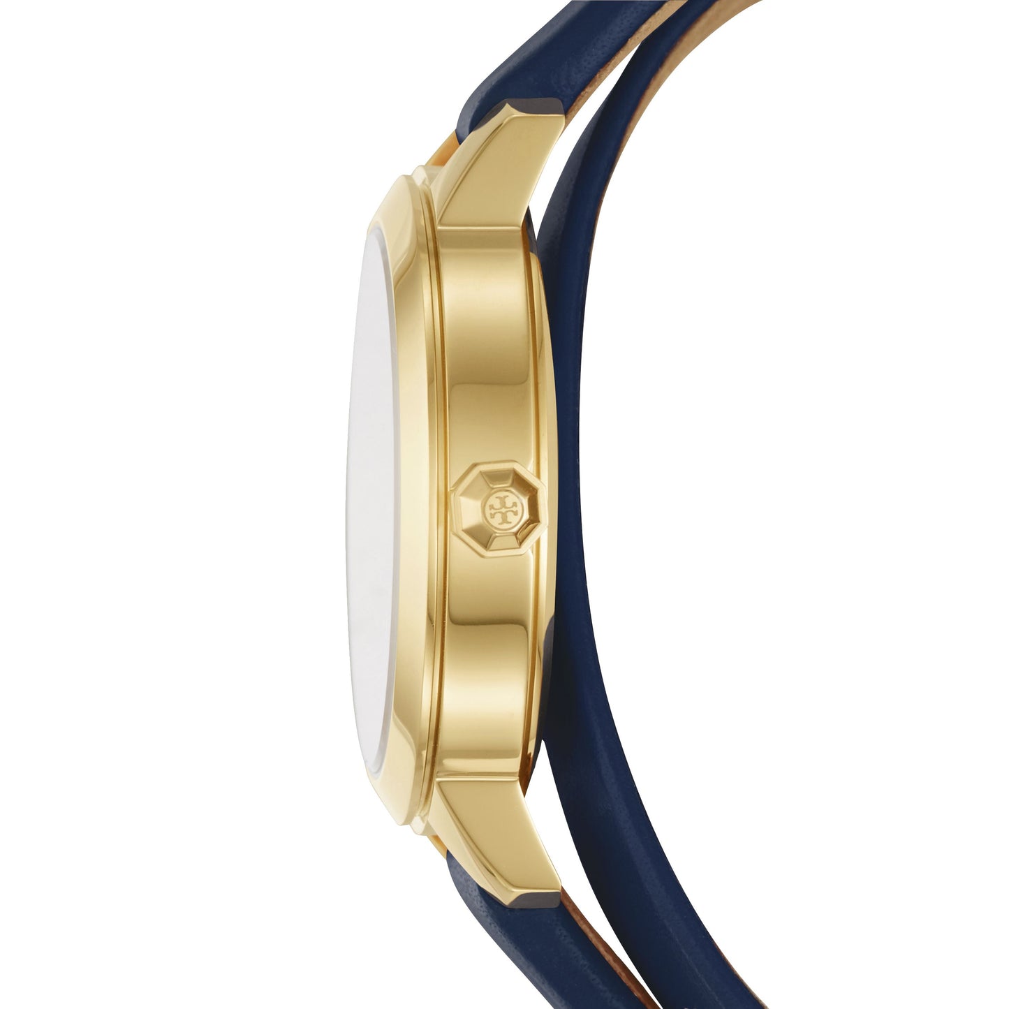 TORY BURCH THE COLLINS Leather Blue Golden Dial Ladies Watch - TBW1303