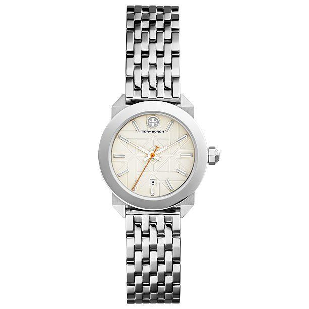 Tory Burch Whitney Ivory Dial Stainless Steel Ladies Watch- TBW8001