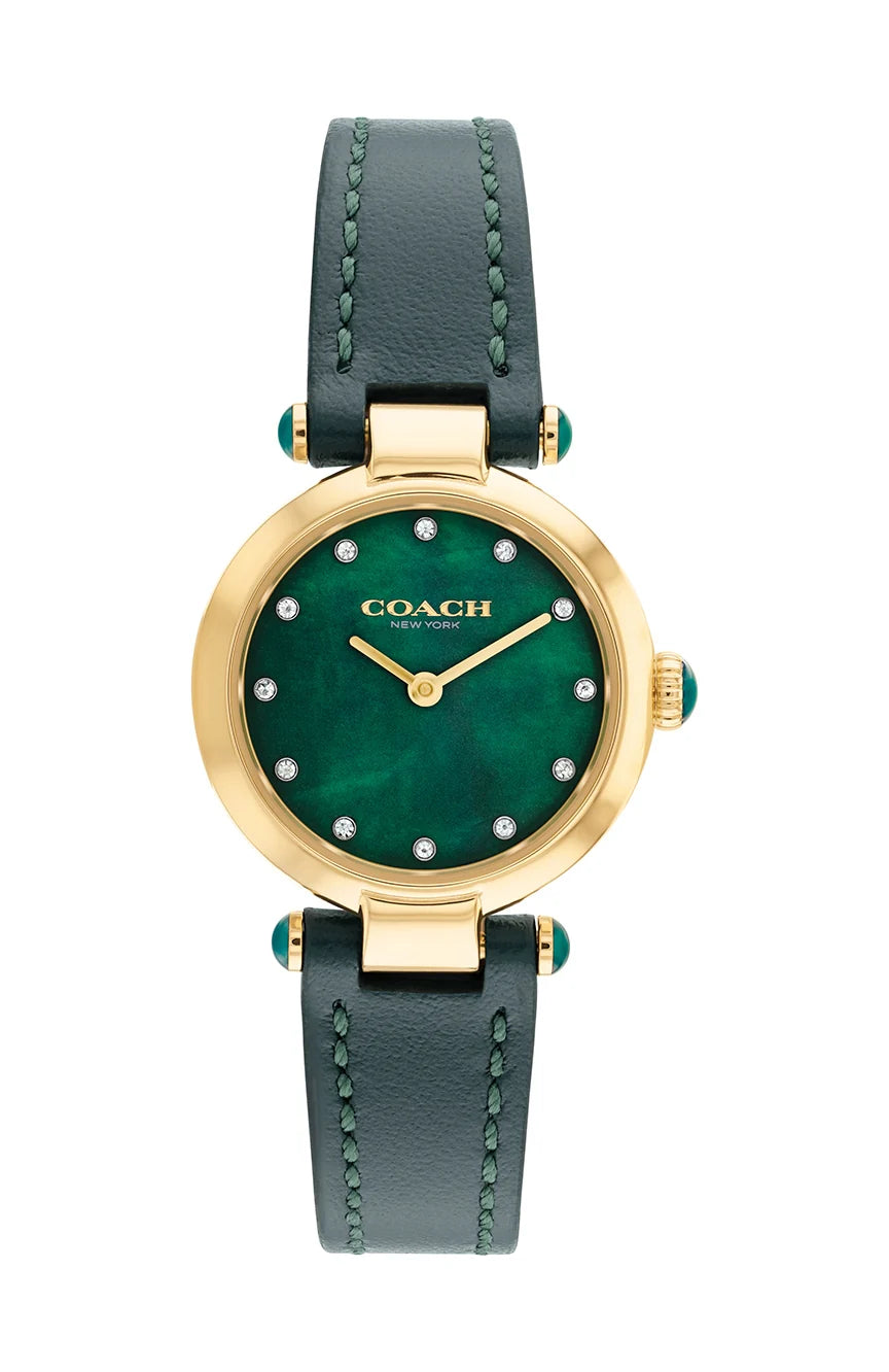 Coach Cary Emerald Green Leather Strap Ladies Watch-14503951