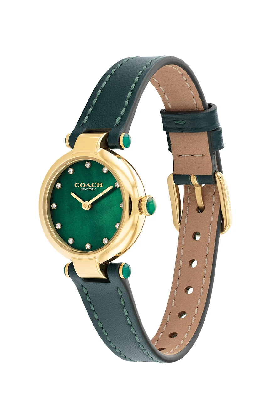 Coach Cary Emerald Green Leather Strap Ladies Watch-14503951