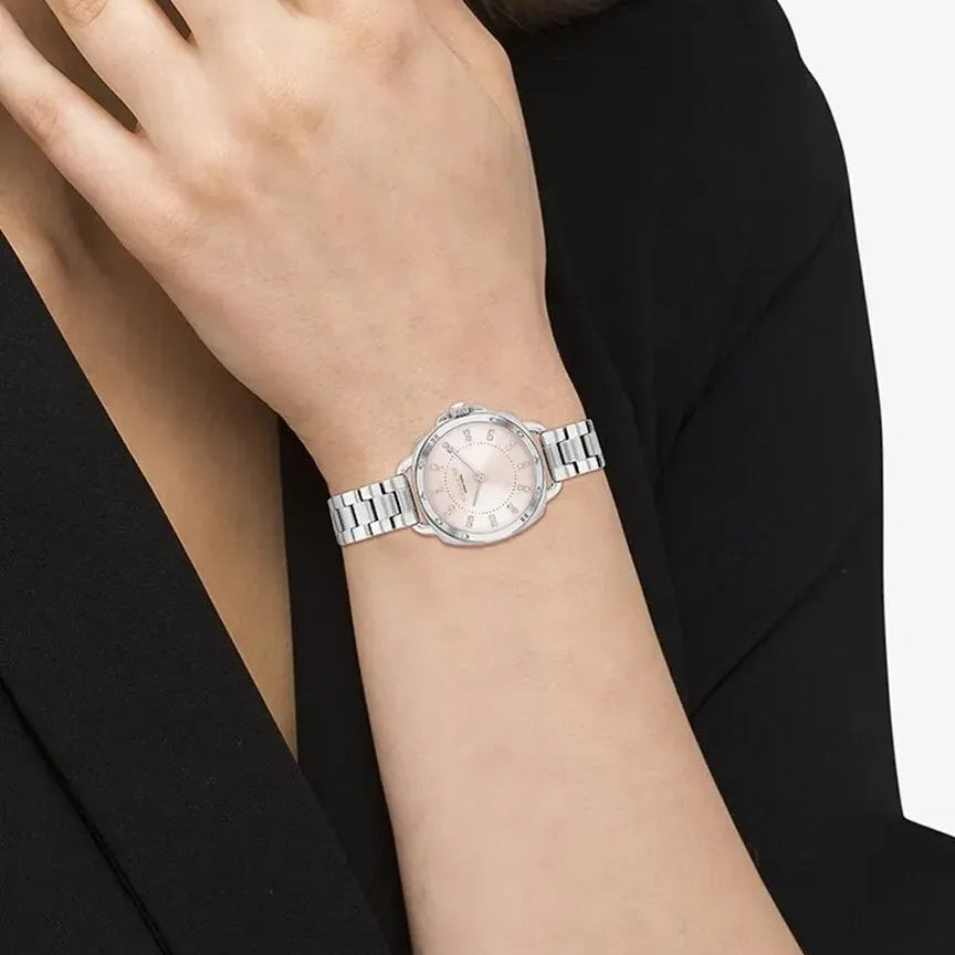 COACH Silver Steel Pink Dial Ladies Watch - 14504152