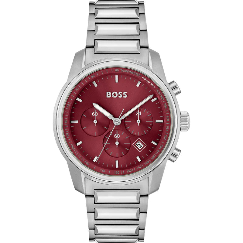 Hugo Boss Trace Herenhorloge Red Dial Men's Chronograph Watch- HB1514004