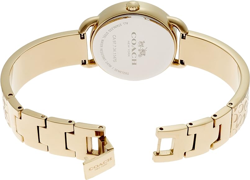 Coach Delancey Gold Tone White Dial Ladies Watch- 14502354