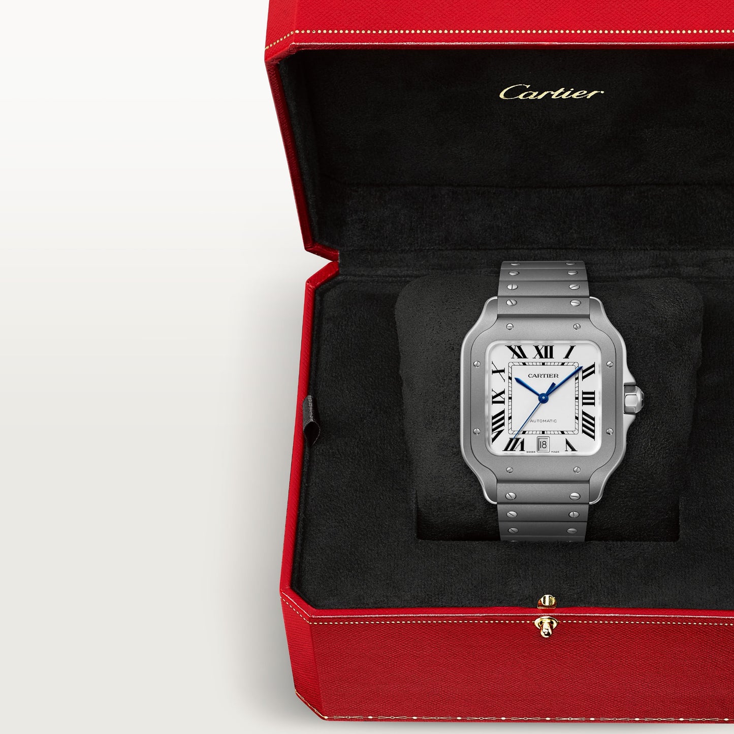 Cartier Santos de Cartier Large Titanium White Dial Men's Watch - WSSA0089