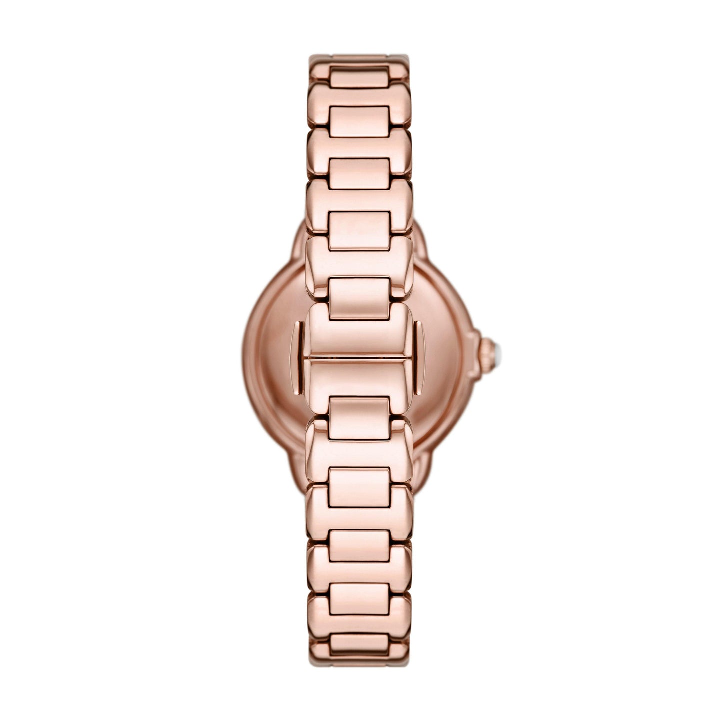 Emporio Armani Three Hand Rose Gold Stone Dial Ladies Watch- AR11633