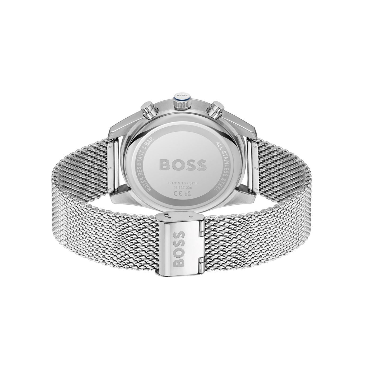 Hugo Boss Skytraveller Mesh Chain Blue Dial Men's Chronograph Watch- HB1514149