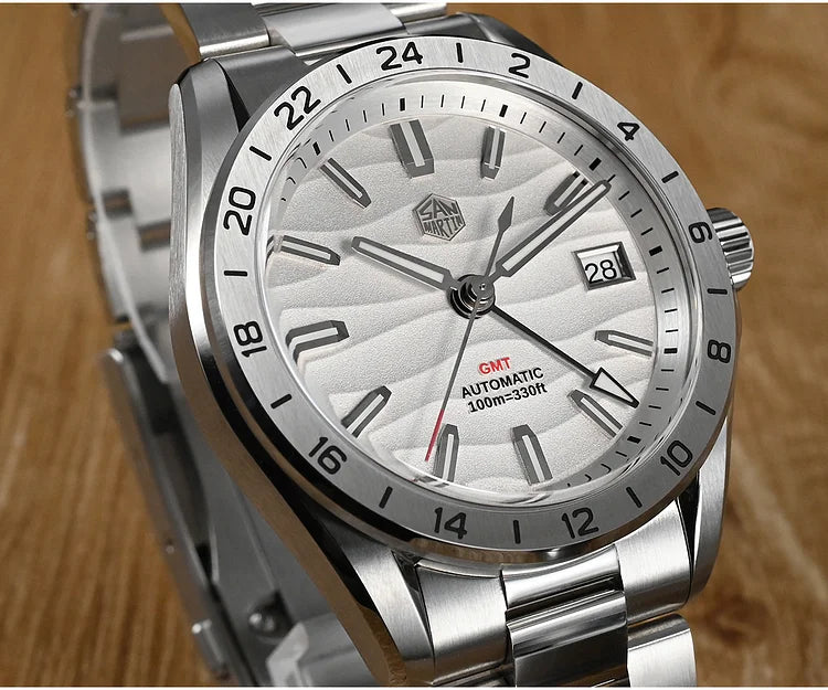 San Martin New 39mm GMT White dial Mechanical Watch- SN0129