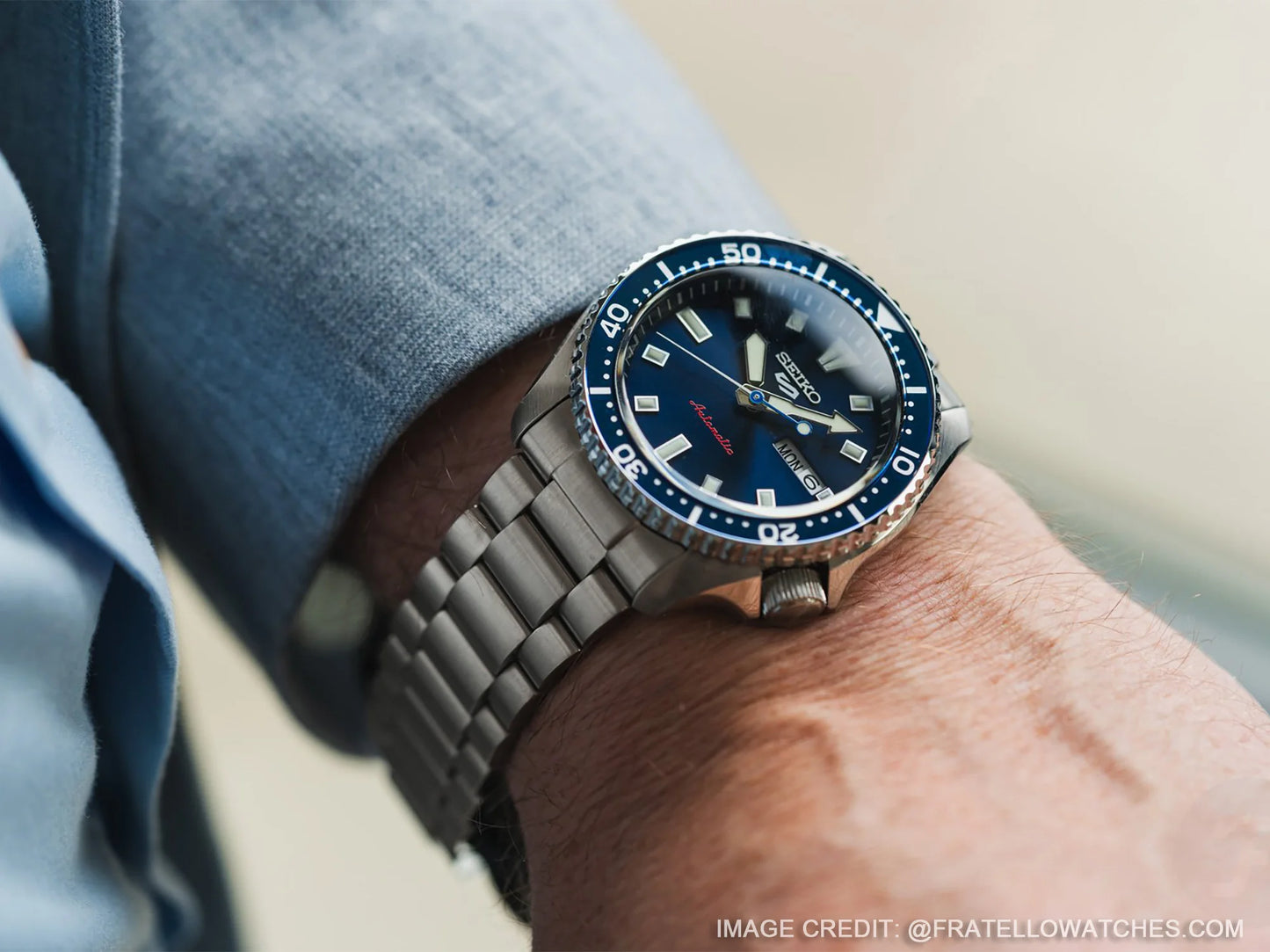 Seiko 5 Sports Blue Dial Automatic Men's Watch - SRPL83