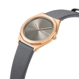 KENNETH COLE Rose Gold Leather Strap Thin Classic Men's Watch-KCWGA2234103