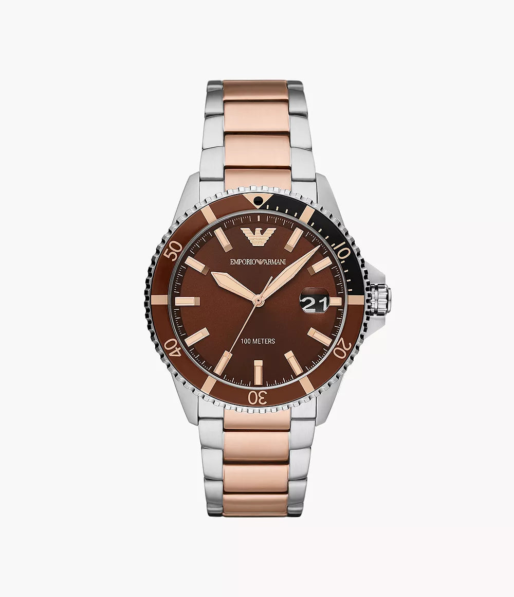 Emporio Armani Three-Hand Two-Tone Stainless Steel Men's Watch - AR11340