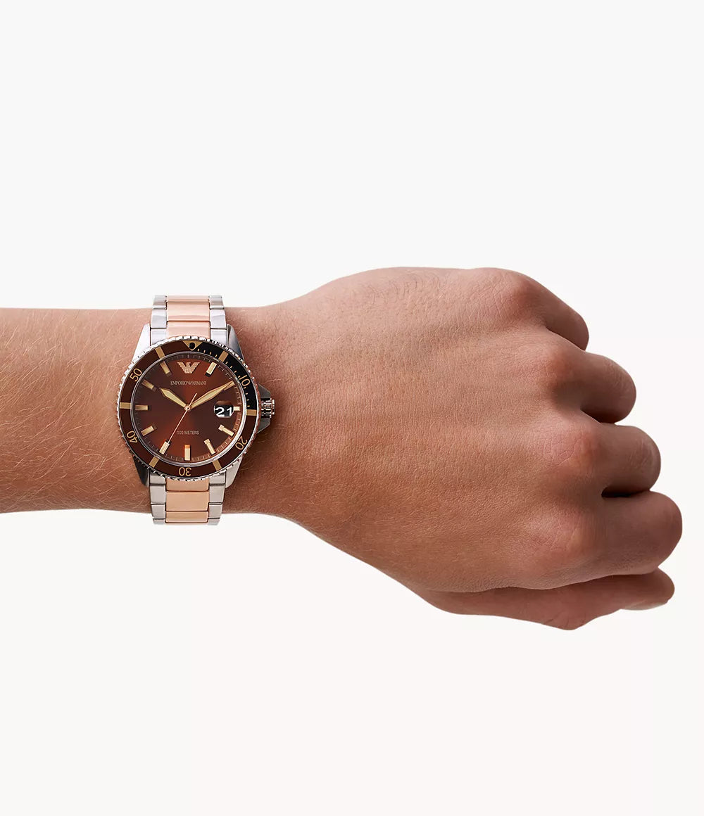 Emporio Armani Three-Hand Two-Tone Stainless Steel Men's Watch - AR11340