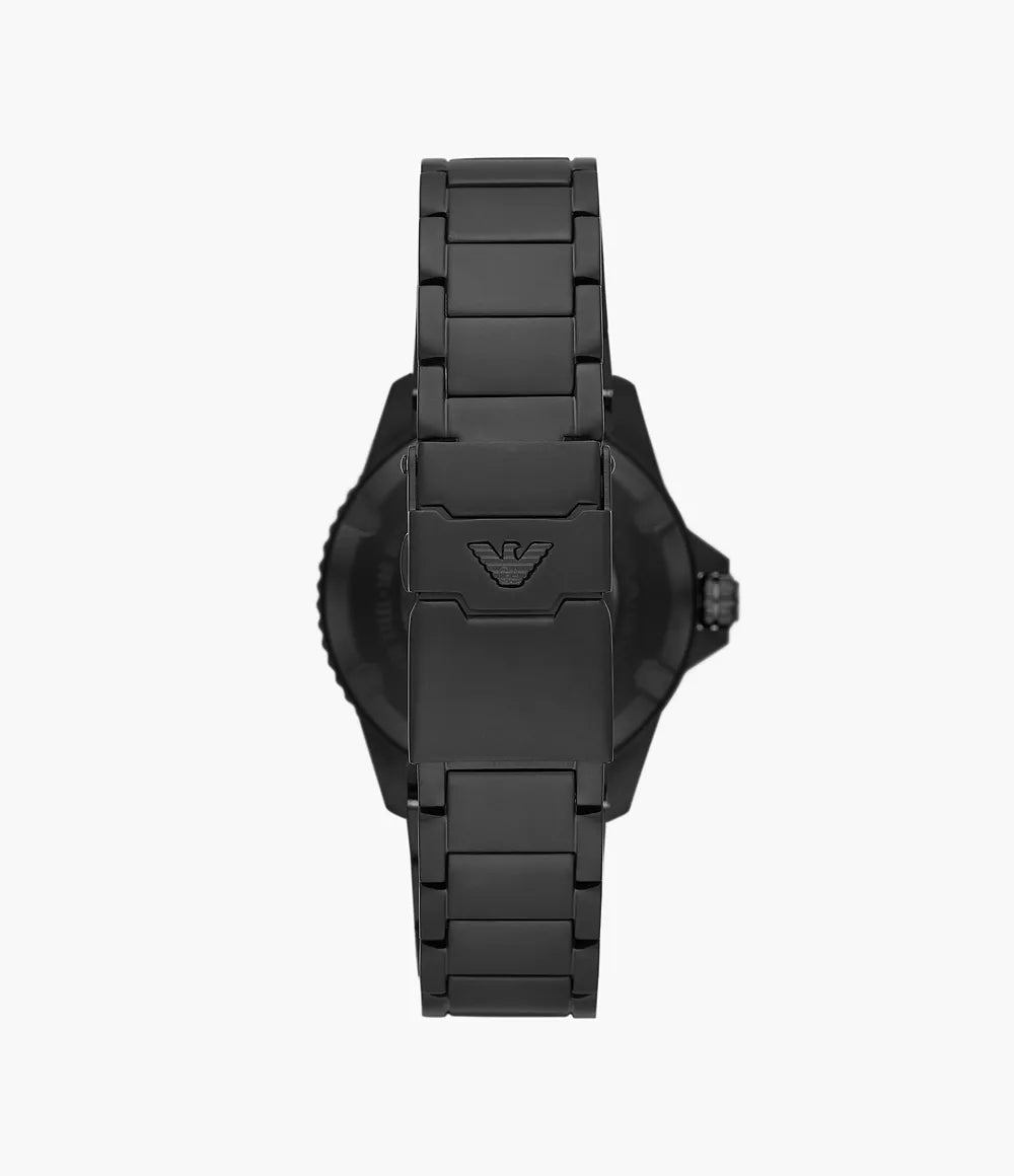 Emporio Armani Three-Hand Date Black Stainless Steel Men's Watch - AR11398