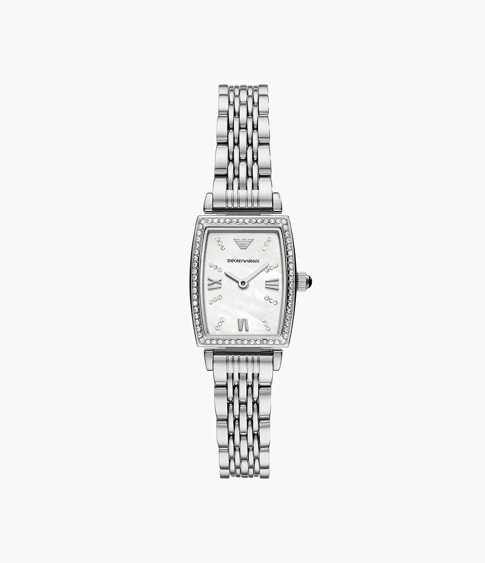 Emporio Armani Square Shape Stainless Steel Ladies Watch- AR11405