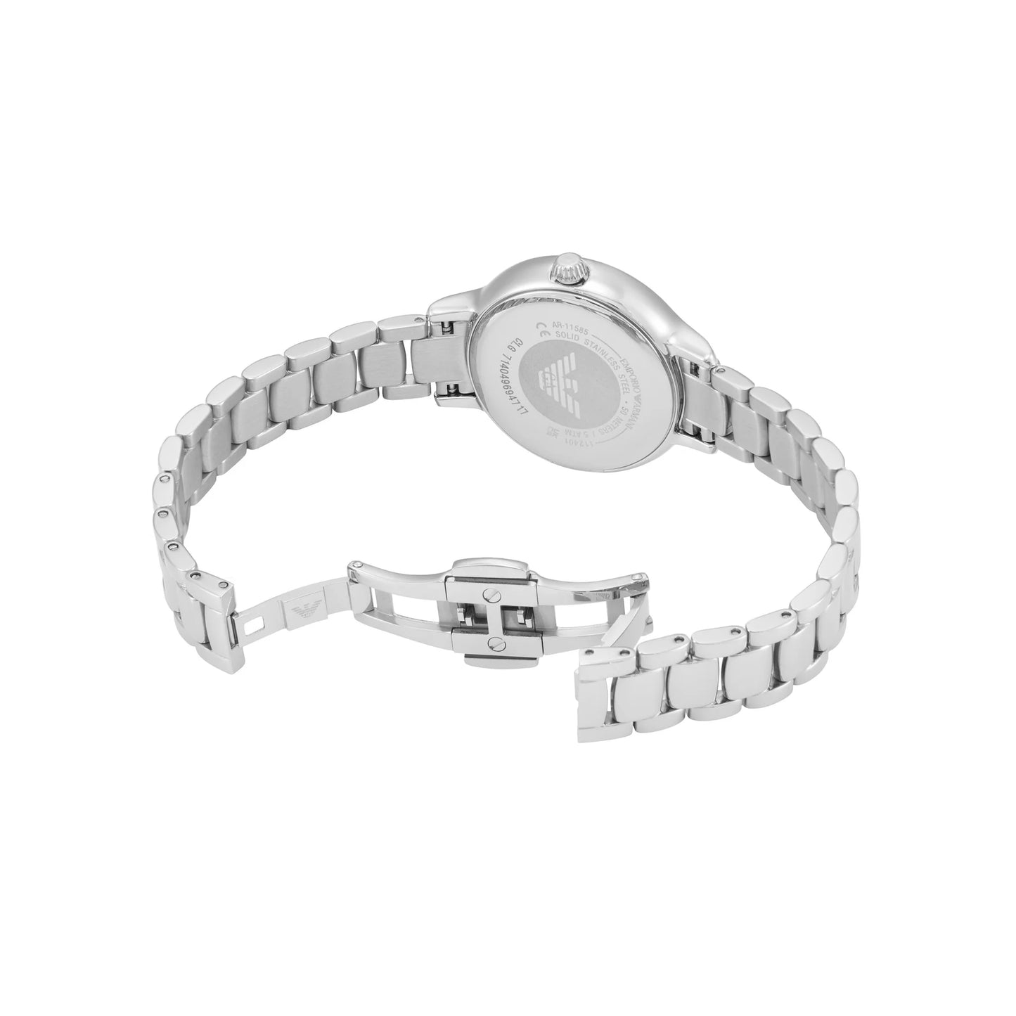 Emporio Armani Three-Hand Stainless Steel Blue Dial Ladies Watch- AR11585