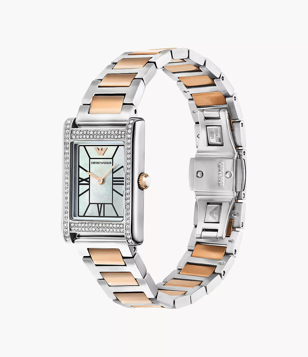 Emporio Armani Two-Hand Dual-Tone Stainless Steel Ladies Watch- AR11626