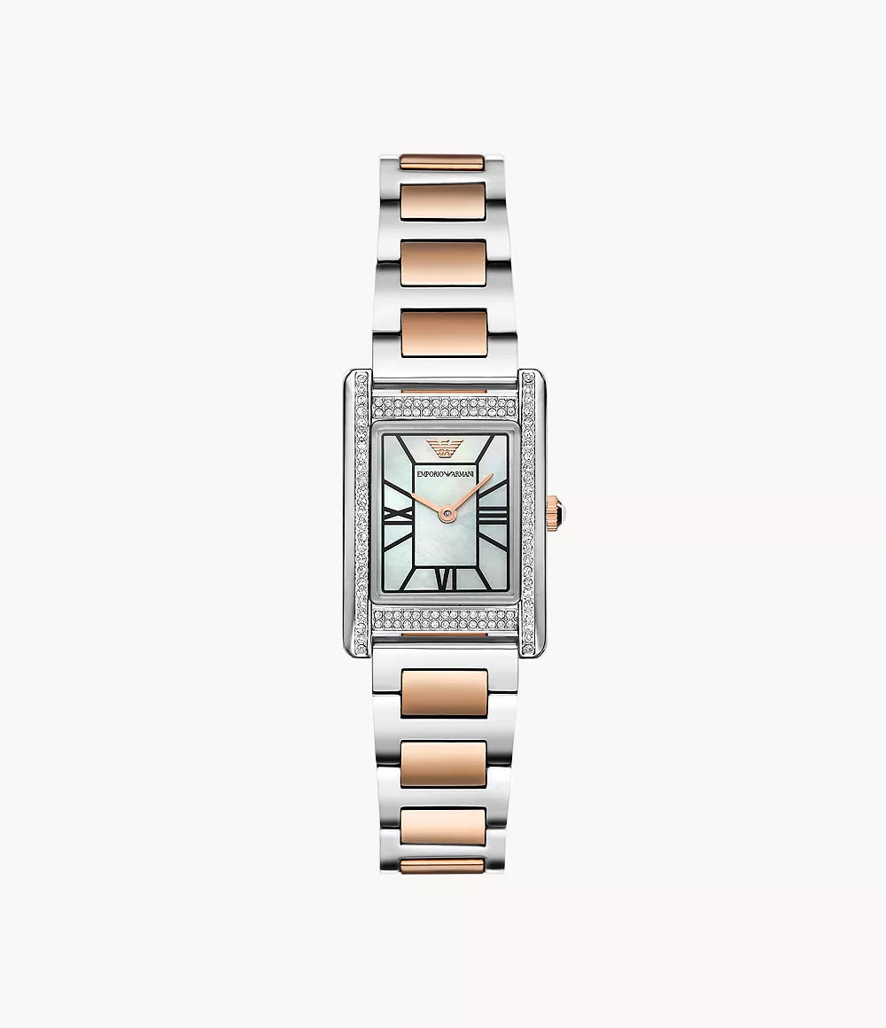 Emporio Armani Two-Hand Dual-Tone Stainless Steel Ladies Watch- AR11626