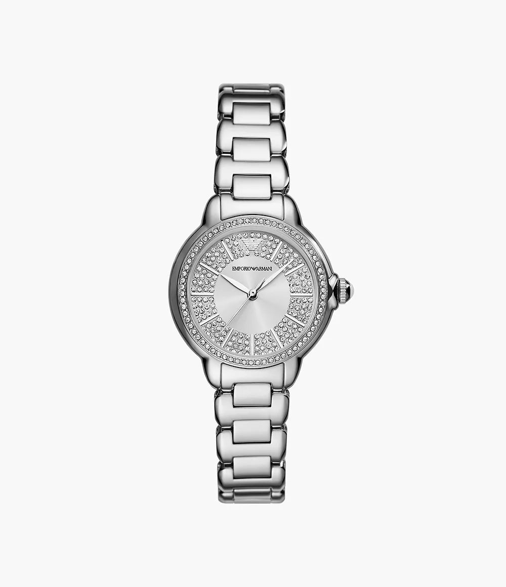 Emporio Armani Three-Hand Stainless Steel Stone Dial Ladies Watch- AR11632