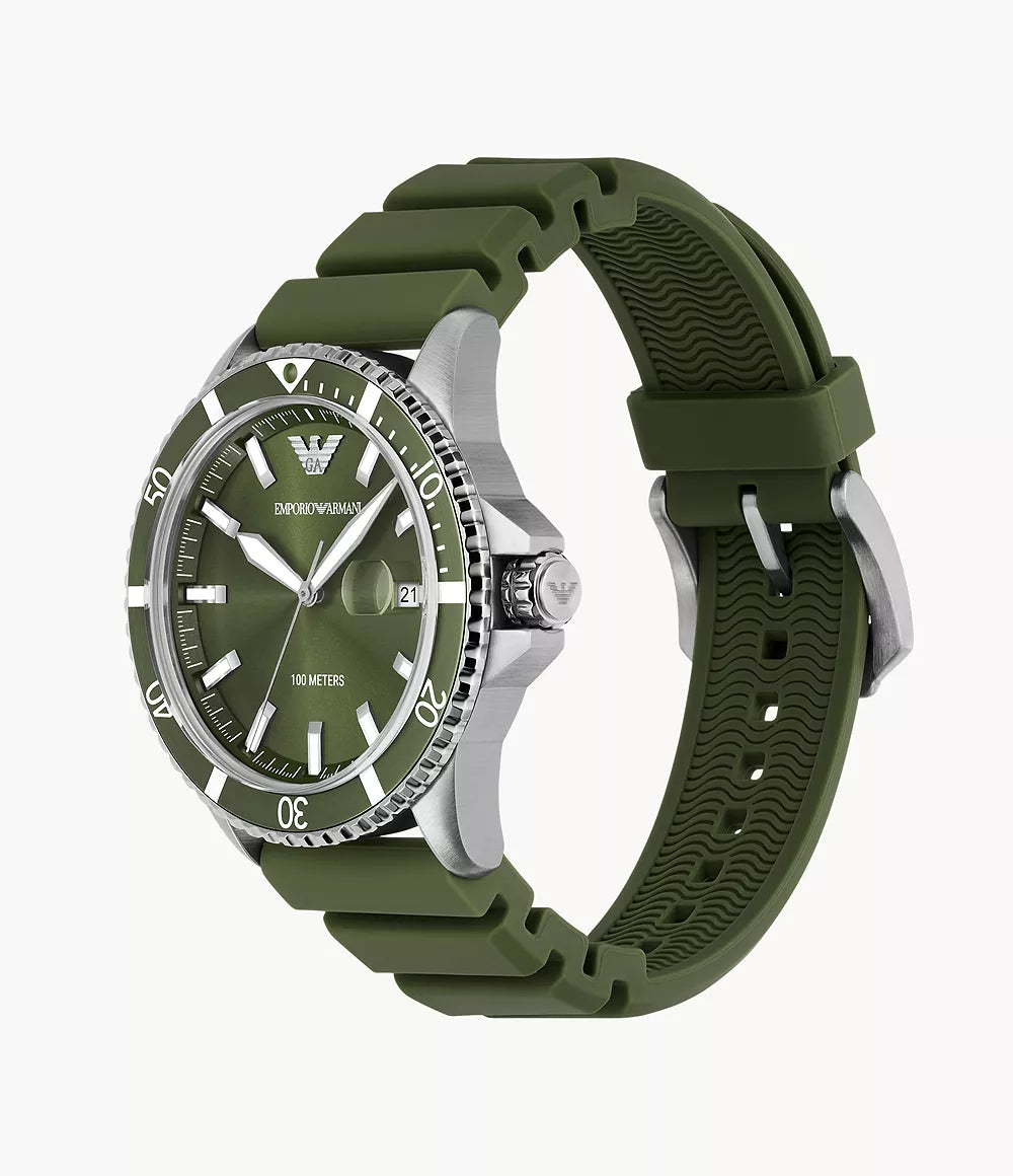 Emporio Armani Green Dial Green Strap Men's Watch - AR11638