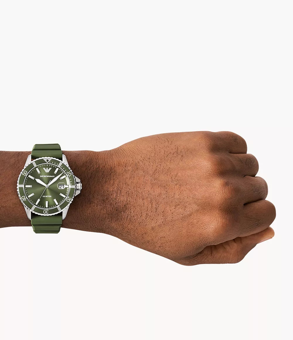 Emporio Armani Green Dial Green Strap Men's Watch - AR11638
