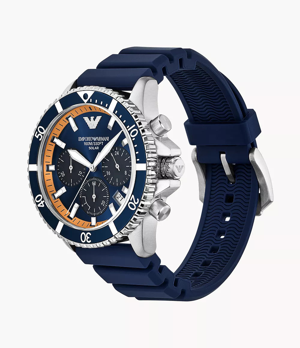 Emporio Armani World Explorer Solar-Powered Blue Dial Men's Watch - AR11696