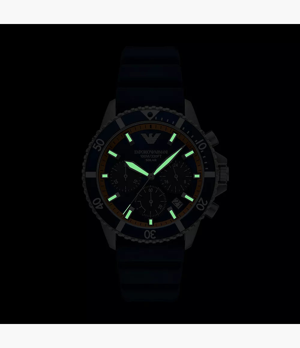 Emporio Armani World Explorer Solar-Powered Blue Dial Men's Watch - AR11696