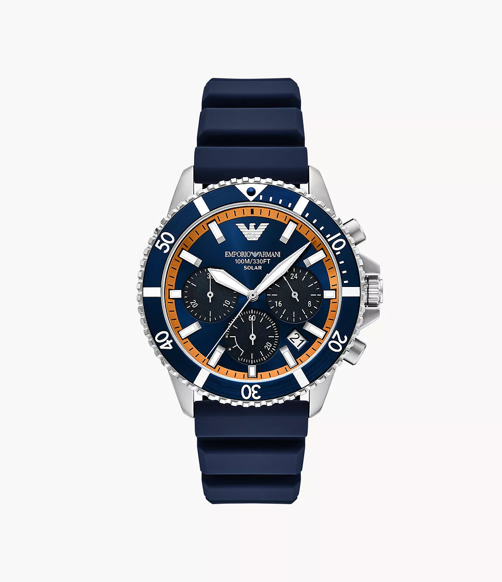 Emporio Armani World Explorer Solar-Powered Blue Dial Men's Watch - AR11696