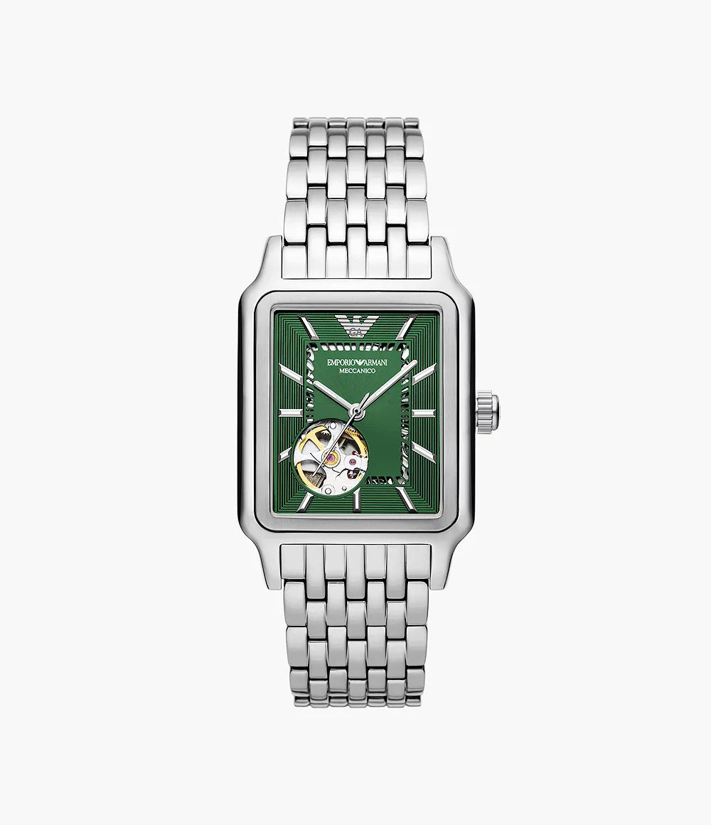 Emporio Armani Open Heart Green Dial Men's Automatic Watch- AR60067