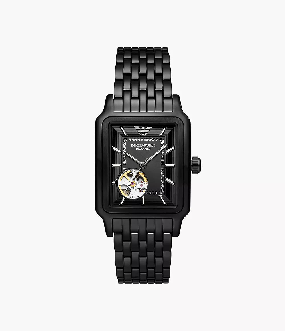 Emporio Armani Automatic Black Stainless Steel Watch - AR60058