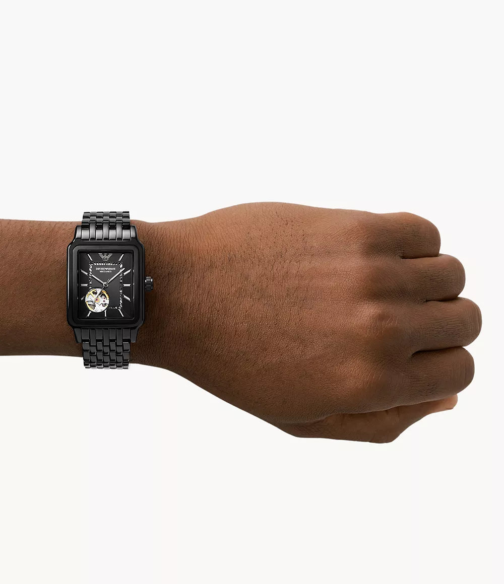 Emporio Armani Automatic Black Stainless Steel Watch - AR60058