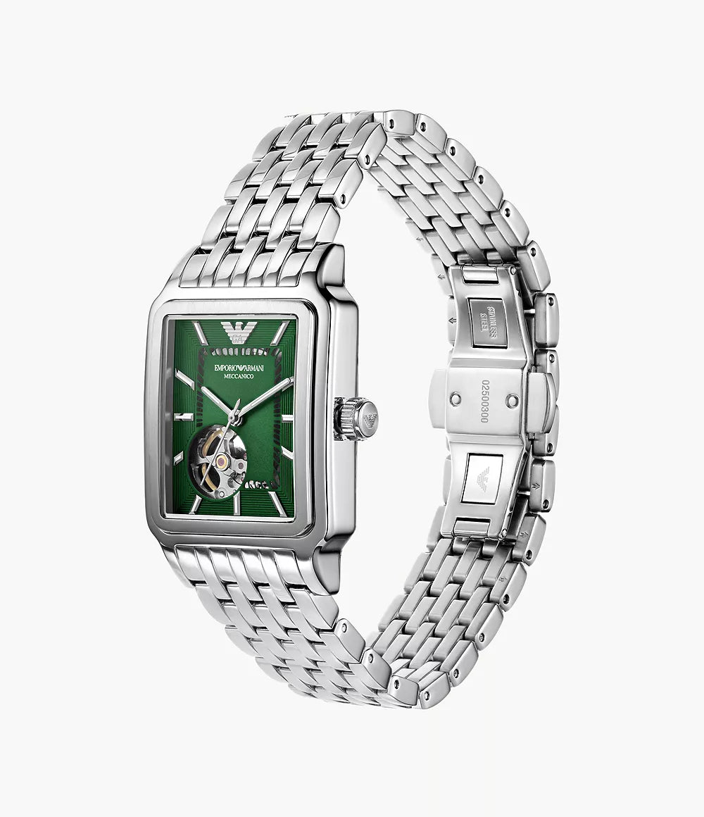 Emporio Armani Open Heart Green Dial Men's Automatic Watch- AR60067