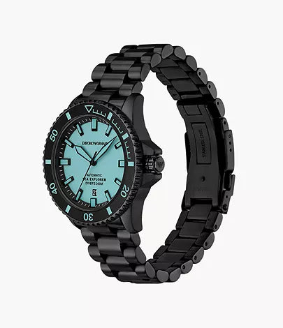 Emporio Armani Sea Explorer Automatic Black Stainless Steel Men's Watch - AR60084