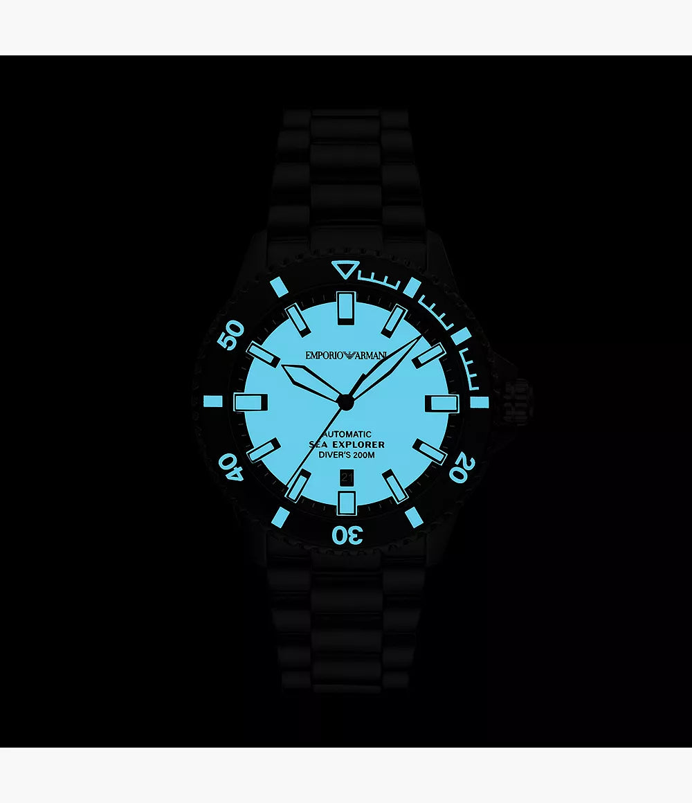 Emporio Armani Sea Explorer Automatic Black Stainless Steel Men's Watch - AR60084