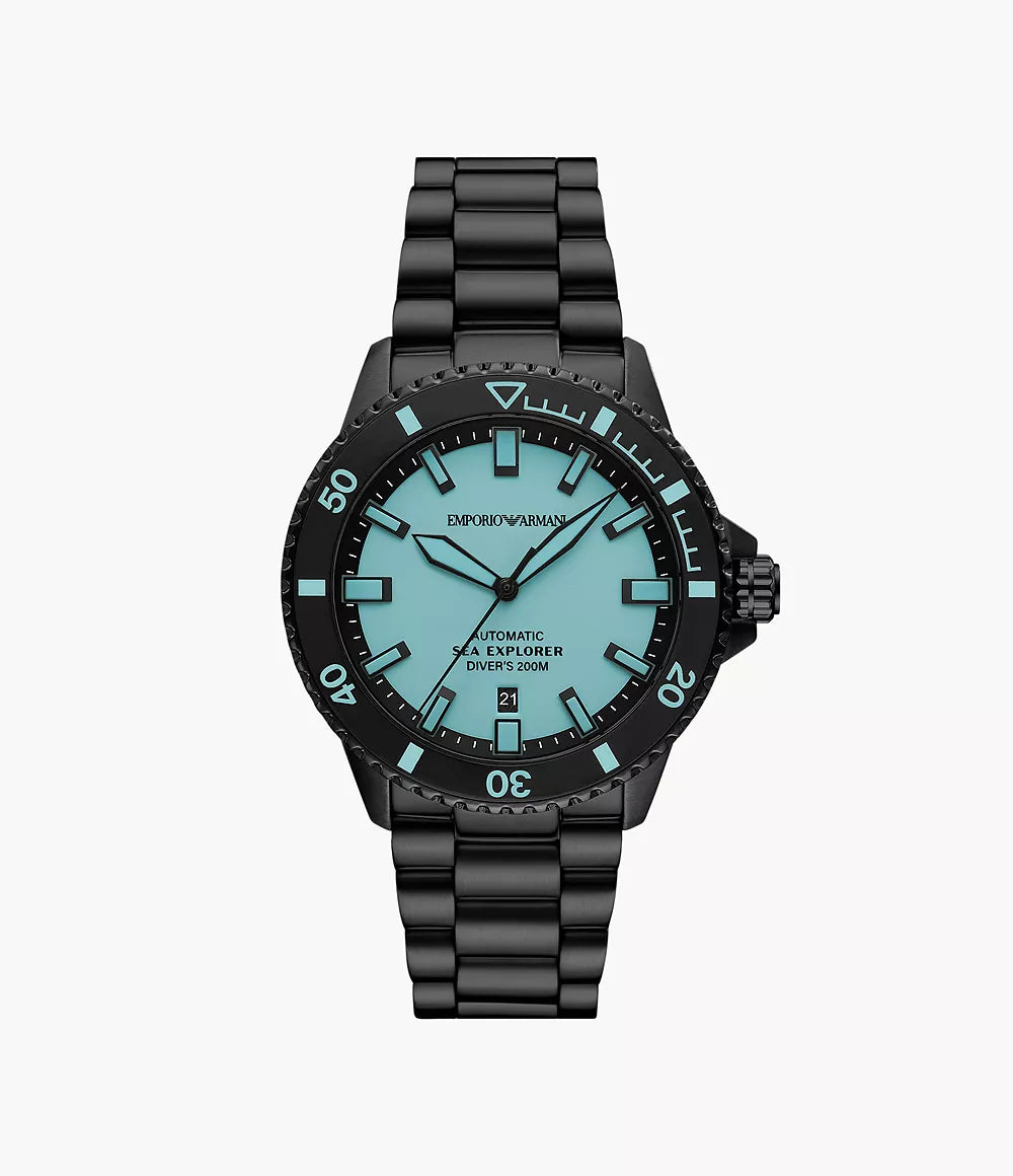 Emporio Armani Sea Explorer Automatic Black Stainless Steel Men's Watch - AR60084