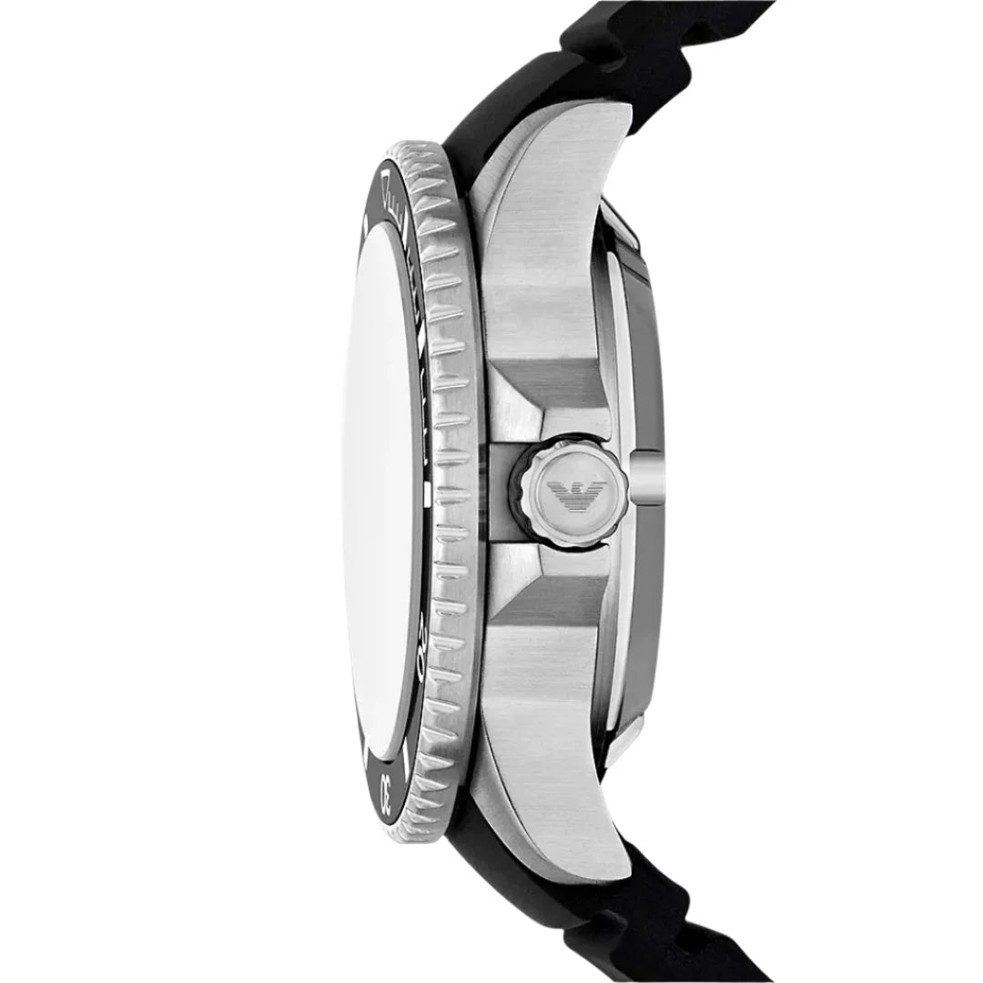 Emporio Armani Black Dial Automatic Movement Diver's Men's Watch - AR60086