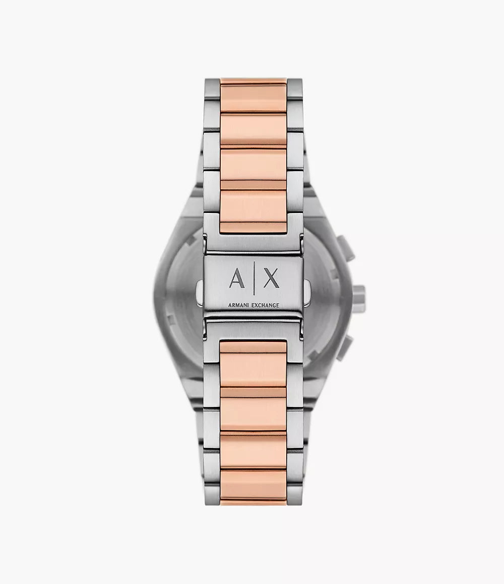 Armani Exchange Dual Tone Black Dial Men's Chronograph Watch- AX4181