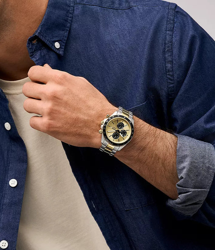 Fossil Autocross Multifunction Two-Tone Stainless Steel Men's Watch - BQ2876