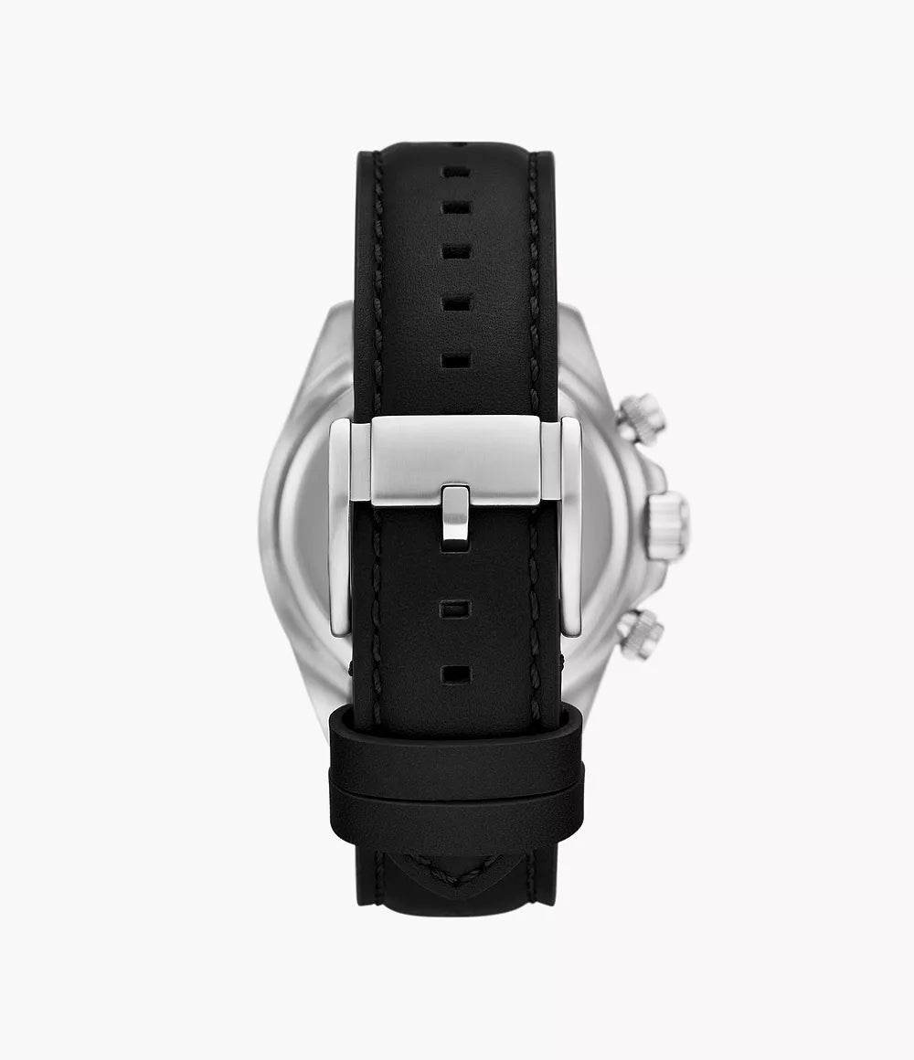 Fossil Autocross Multifunction Black Leather Men's Watch -