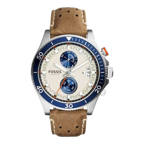 Fossil Watch Wakefield Leather Strap Men's Chronograph Watch- CH2951