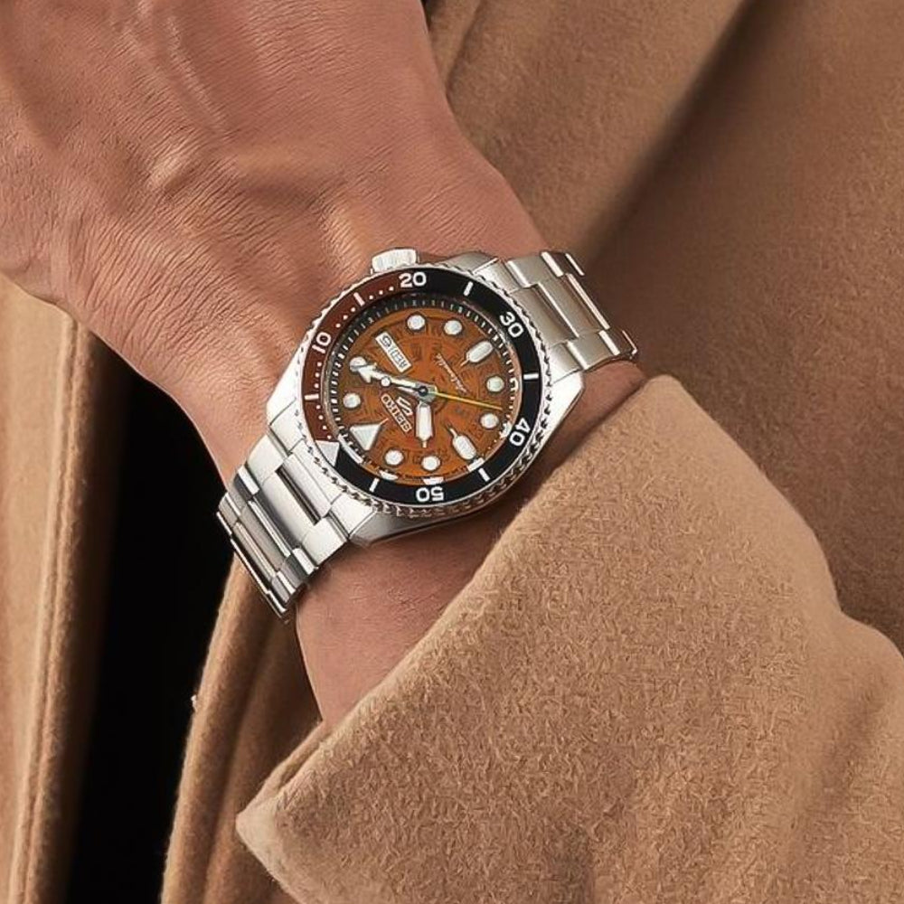 Seiko 5 Sports Burnt orange Dial Men's Watch - SRPJ47K1