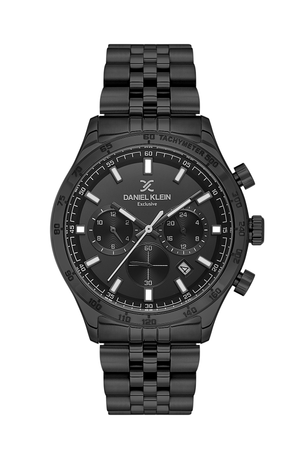 Daniel Klein Jubilee Bracelet Black Dial Men's Chronograph Watch- DK.1.13851-5