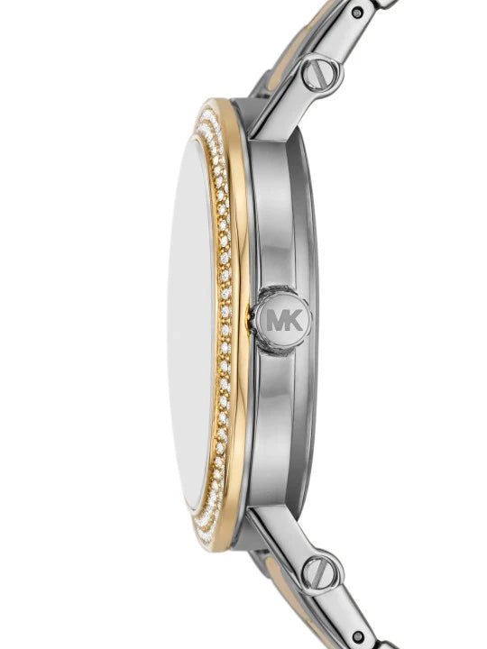 Michael Kors Three Hand Dual Tone Blue dial ladies Watch- MKO1052