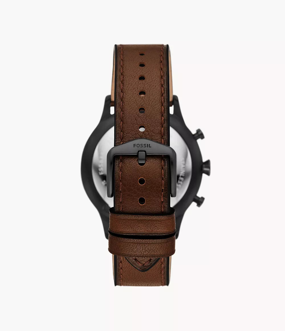 Fossil Retro Pilot Black Leather Strap Men's Chronograph Watch- FS5833