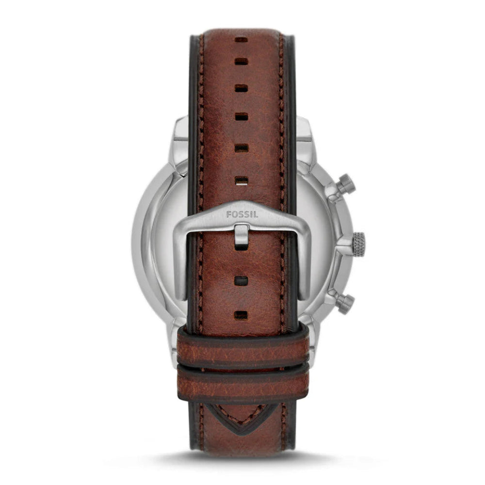 Fossil Neutra Rose Gold Dial Brown Strap Men's Watch - FS5982