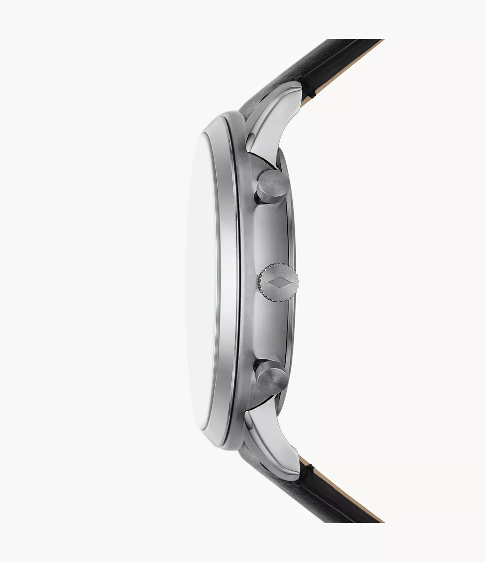 Fossil Neutra Red Dial Leather Strap Men's Watch - FS6016