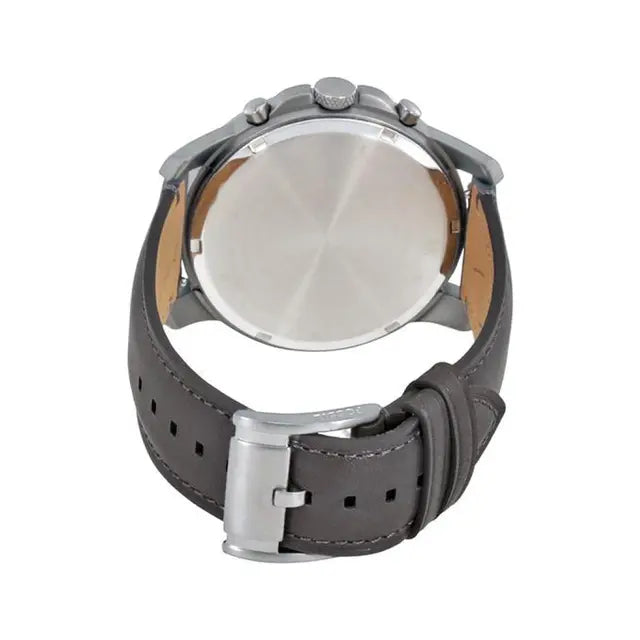 Fossil Grant Chronograph Gunmetal Grey Leather Strap Men's Watch- FS5183