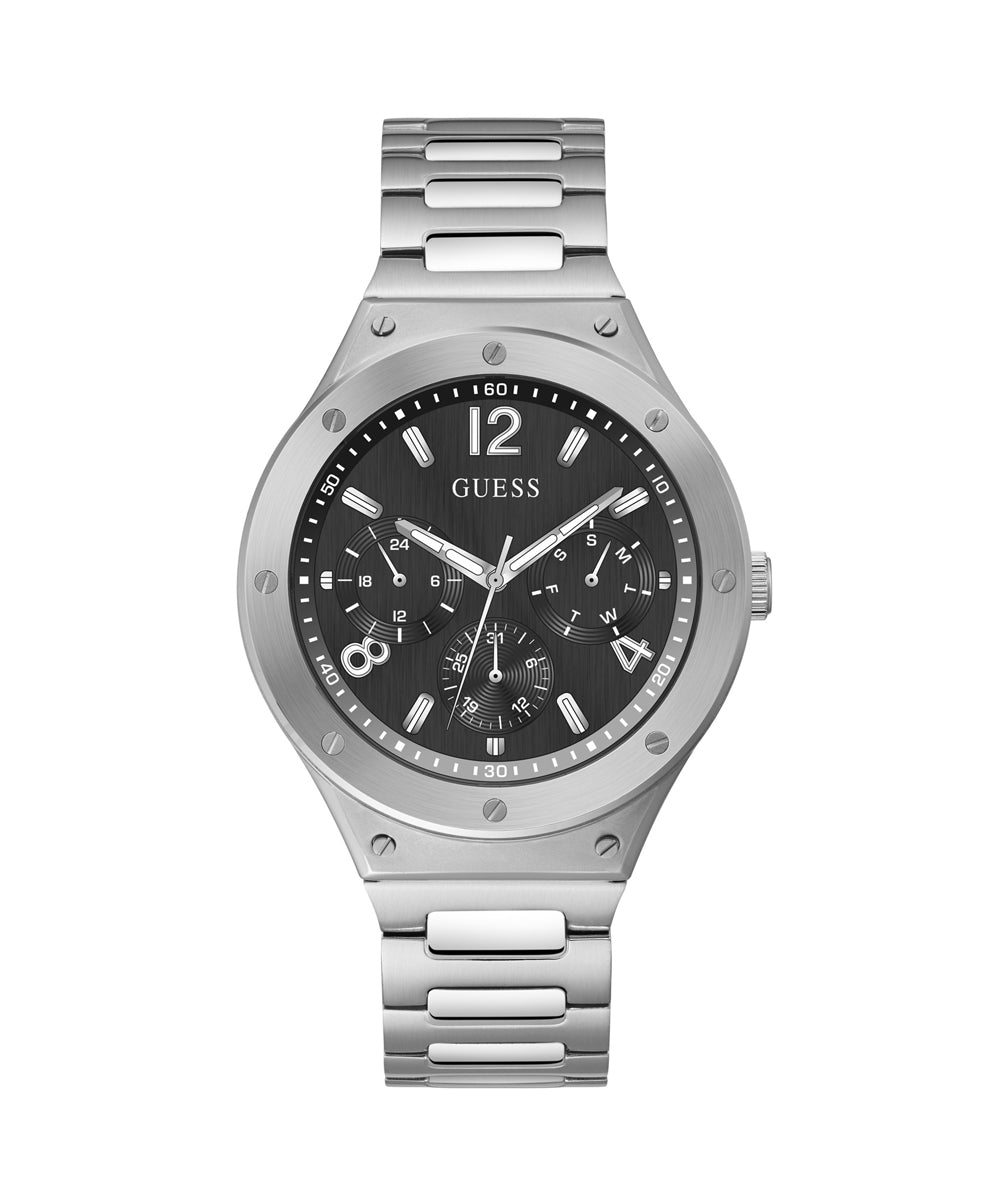Guess Stainless Steel Grey Dial Men's Multifunction Watch- GW0454G1