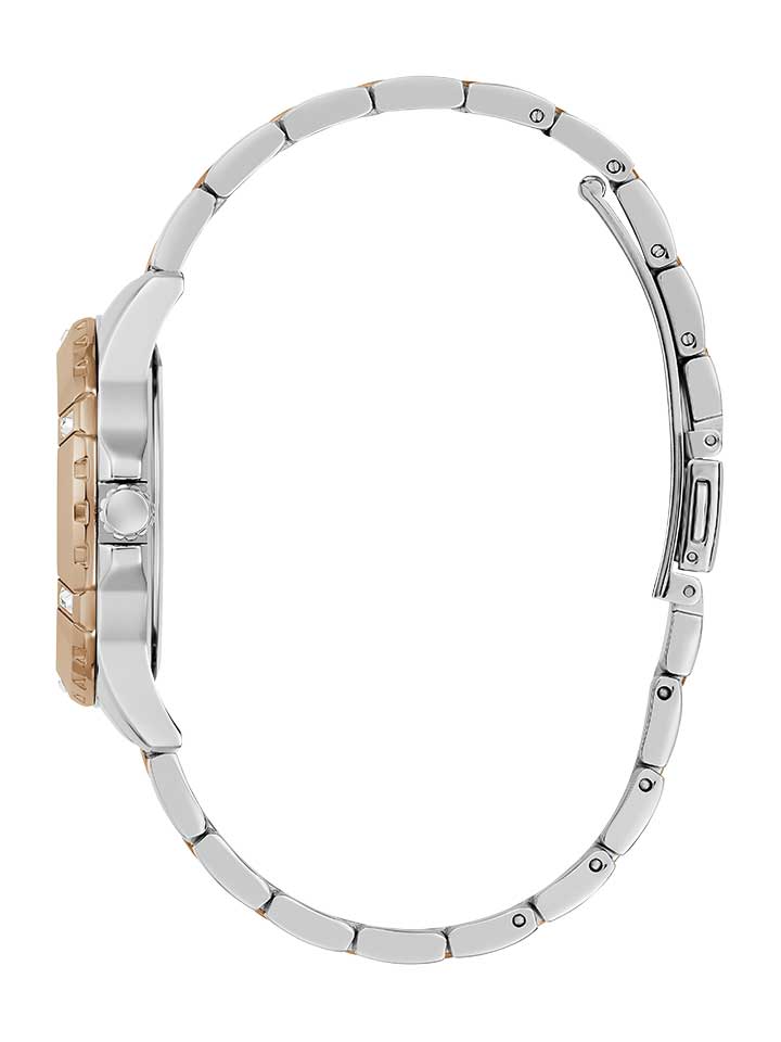 Guess Rose Gold Tone Red Dial Watch For Female- GW0723L2