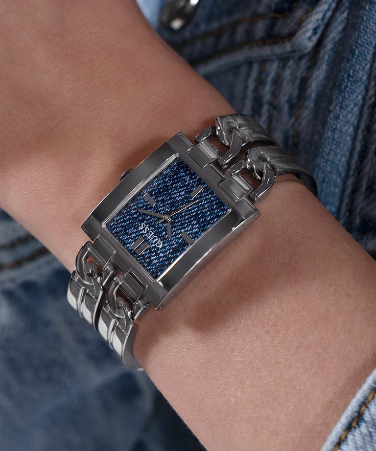 GUESS Blue Dial Silver Tone Ladies Watch - GW0807L1